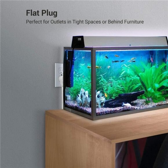 Mechanical Timer Power Strip with 8 Outlets, Flat Plug, 6ft Long Cord - Picture 5 of 6